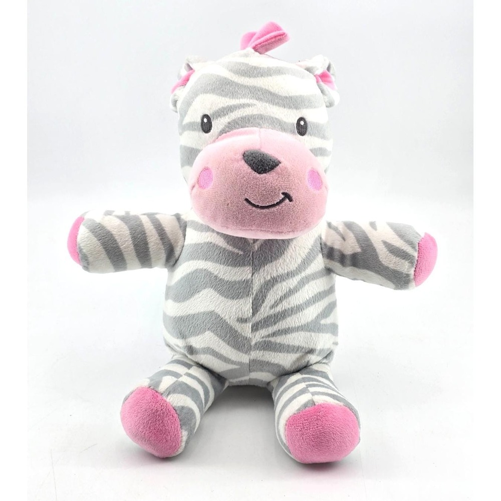 Baby's First by Nemcor Zebra Plush Gray White Pink Stuffed Animal Replacement